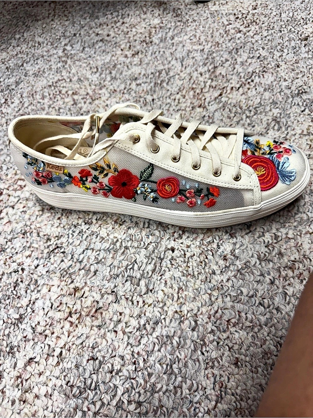 Keds x Rifle Paper Co. Triple Kick Floral Embroidered Mesh Sneaker